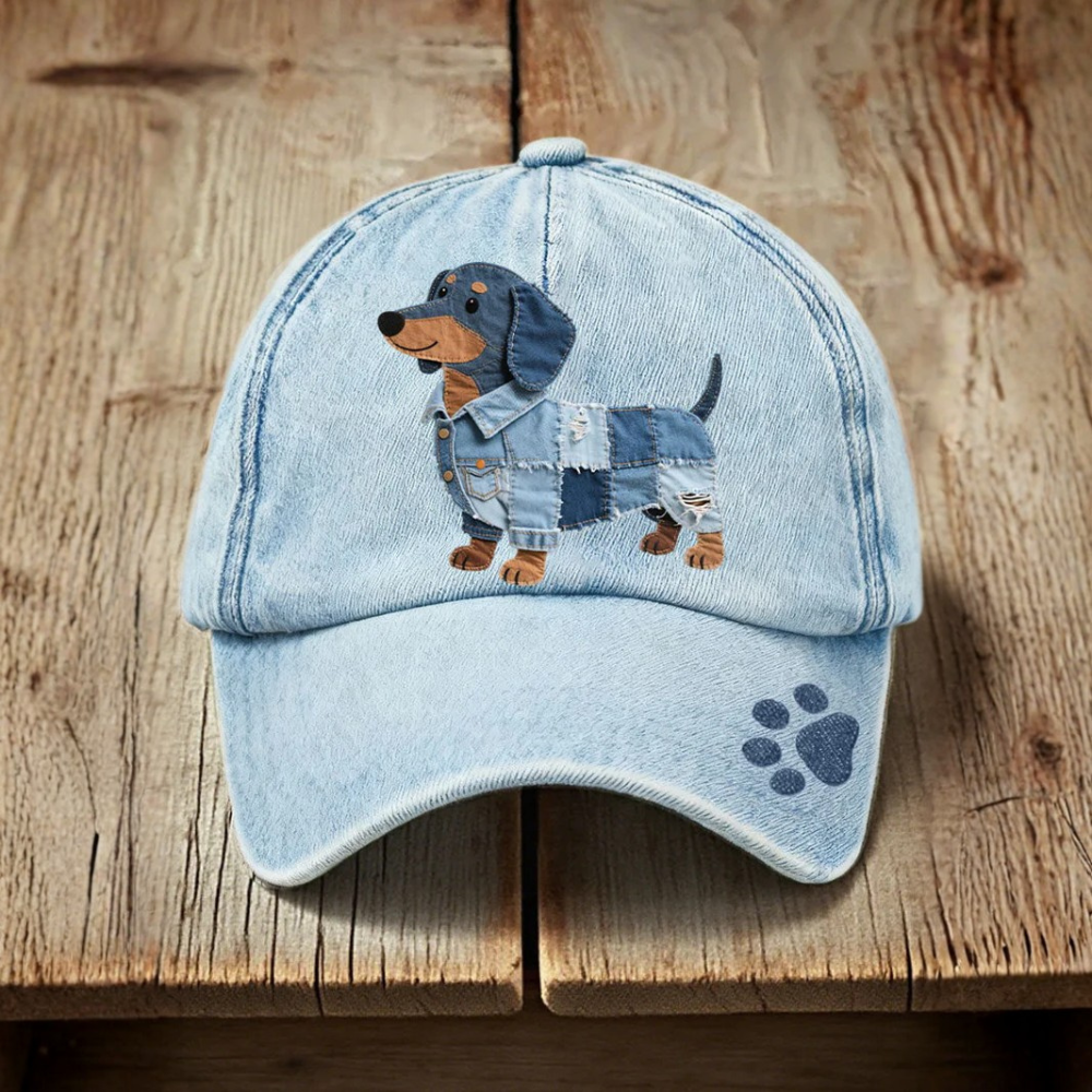 Bonita - Unisex Patchwork Denim Jacket for Pets with Dachshund