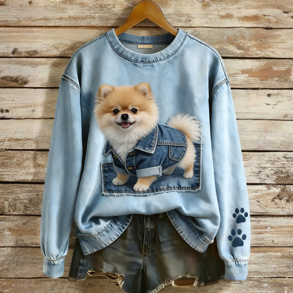 Perla - Women's Long Sleeve Retro Patchwork Animal Print Casual Comfort Hoodie