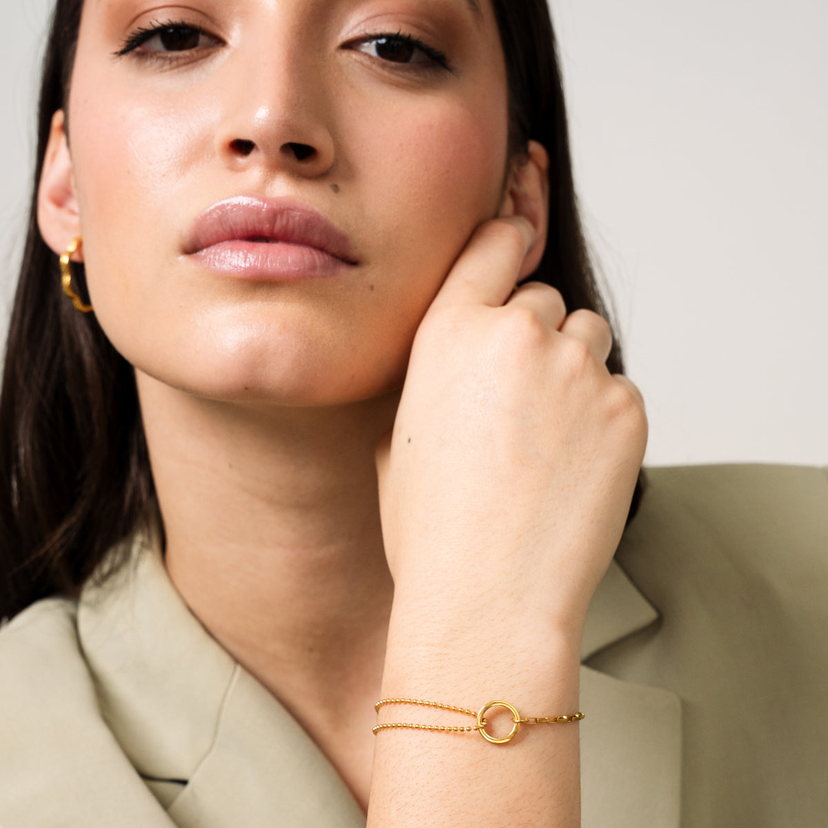 Golden Tennis Box Bracelet