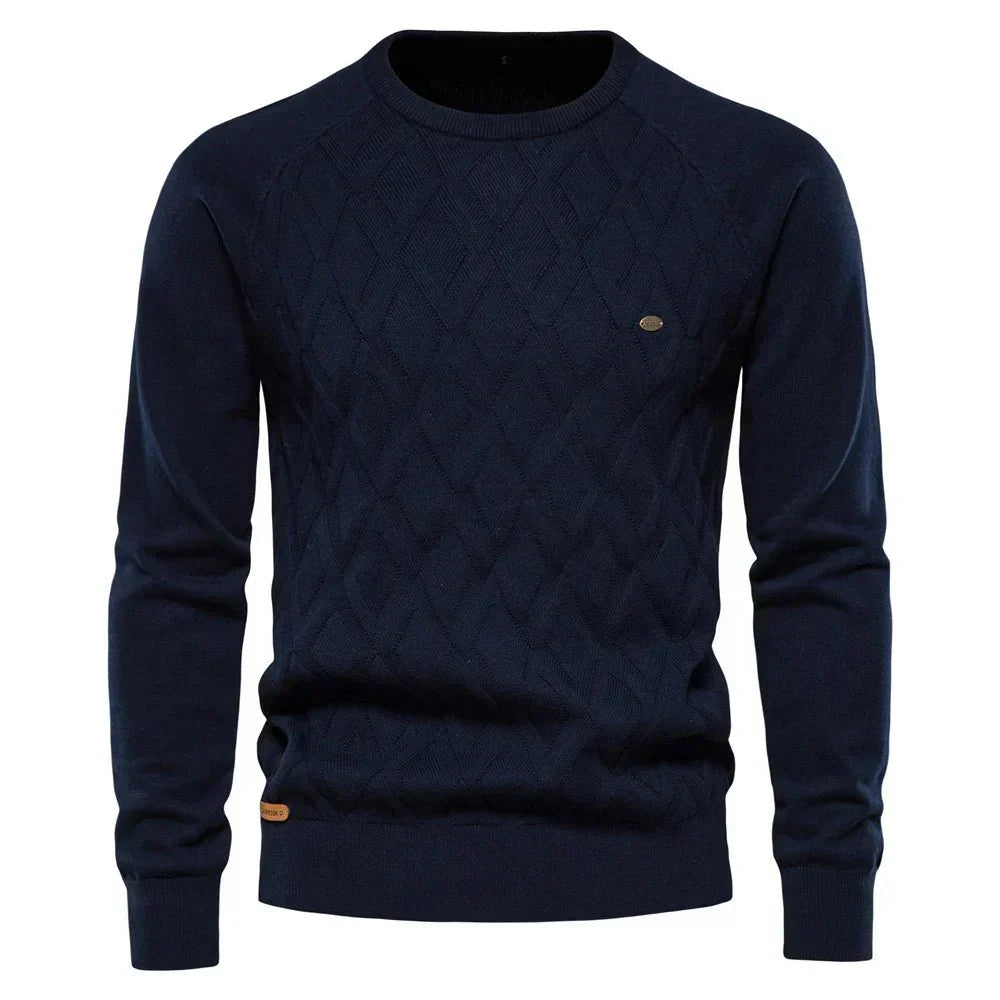 Theodor | Men's Sweater with Diamond Pattern