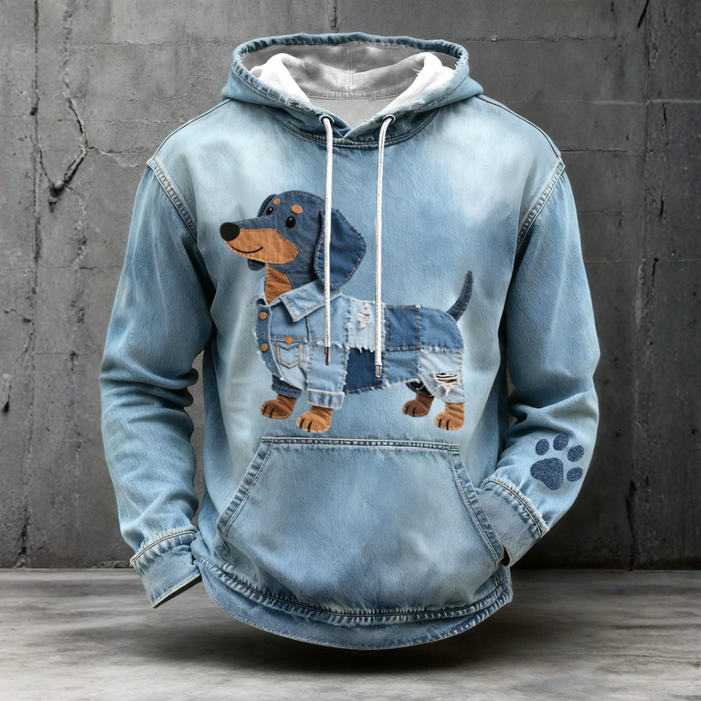 Bruno - Men's Hoodie Patchwork Art Design Jamnik
