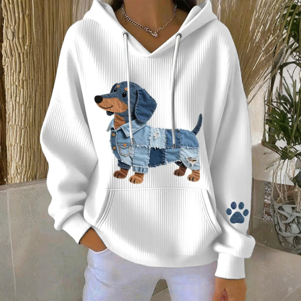 Morena - Women's Patchwork Sweatshirt Jamnik-Motif