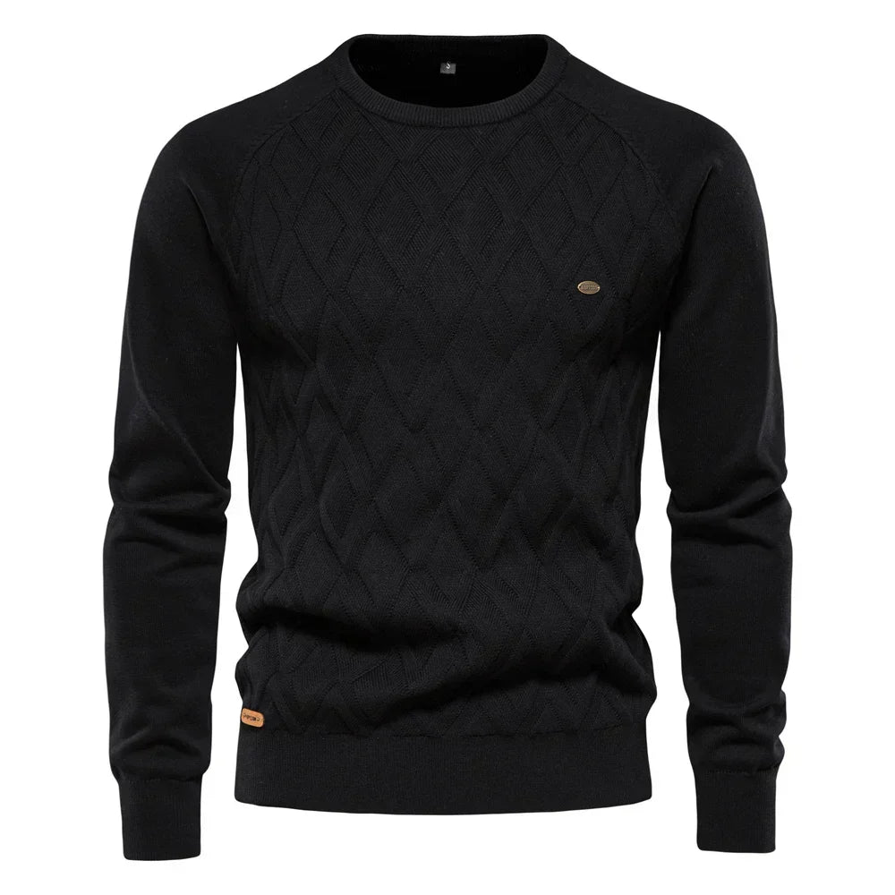 Theodor | Men's Sweater with Diamond Pattern